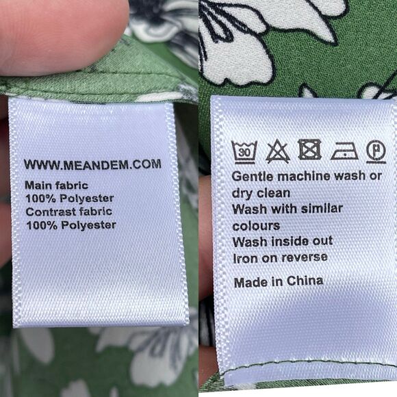 ME+EM GREEN/WHITE FLORAL MAXI DRESS, WRAP DETAIL. Size UK8/USA 4 - Picture 13 of 13